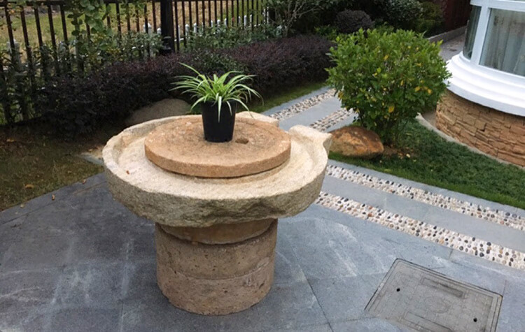 石磨茶盘老磨片茶台茶海庭院摆件中国风磨盘旧石磨家用茶室老石器石盘