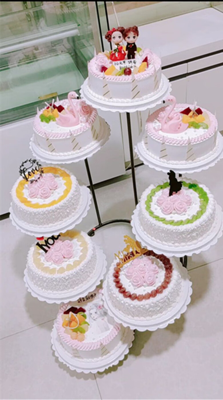 生日蛋糕架多层 蛋糕点心摆设架子 欧式心形八/十/十二层铁艺托盘蛋糕