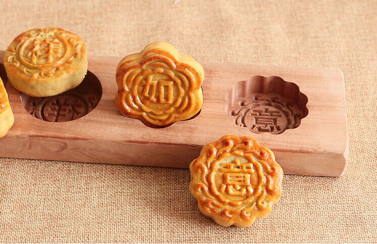 木质月饼模具糕点印模水晶糕饼印糍粑艾叶草粑印模南