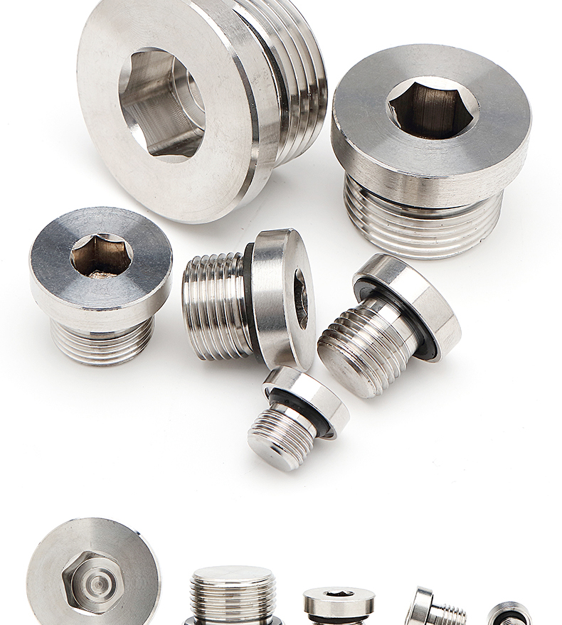 雅蕊铁螺纹堵头内六角油堵外螺纹堵头碳钢螺塞水管堵头ed美制堵头丝堵