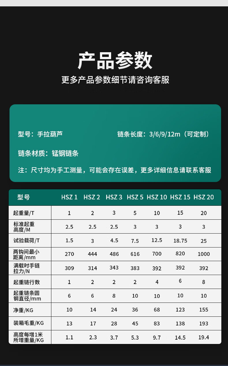 倒链手拉葫芦1/2/5吨小型铁葫芦吊机起重吊葫芦10吨手动环链 防摔加强