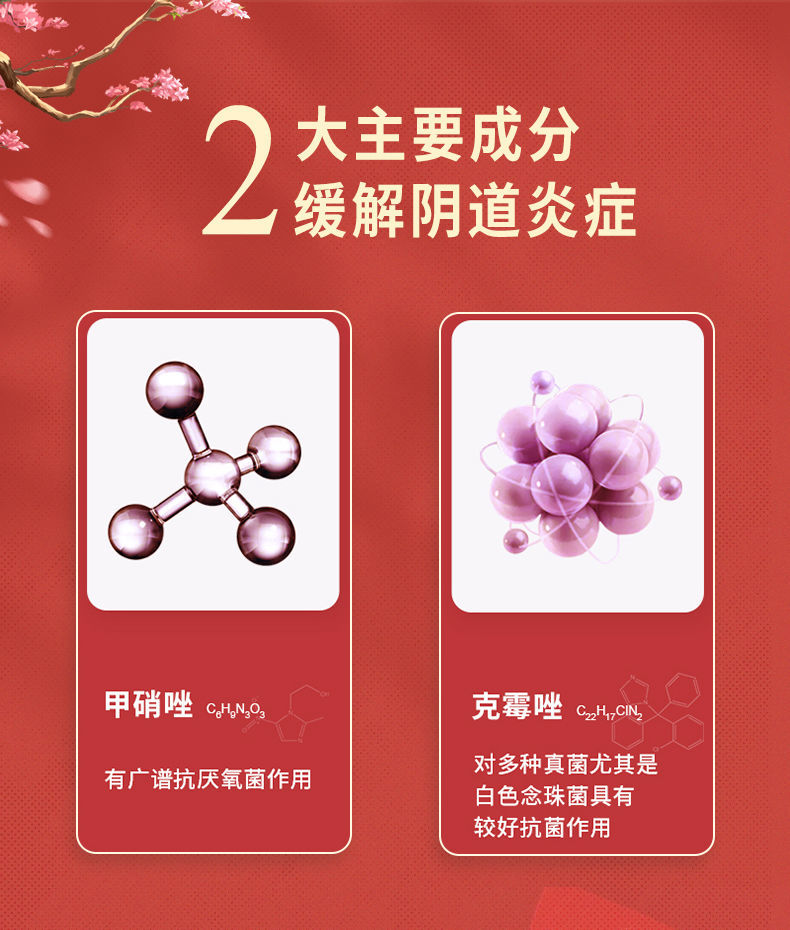 病每片含甲硝唑克霉唑 5盒5疗程【稳固治疗】白带腥臭 黄绿色分泌物