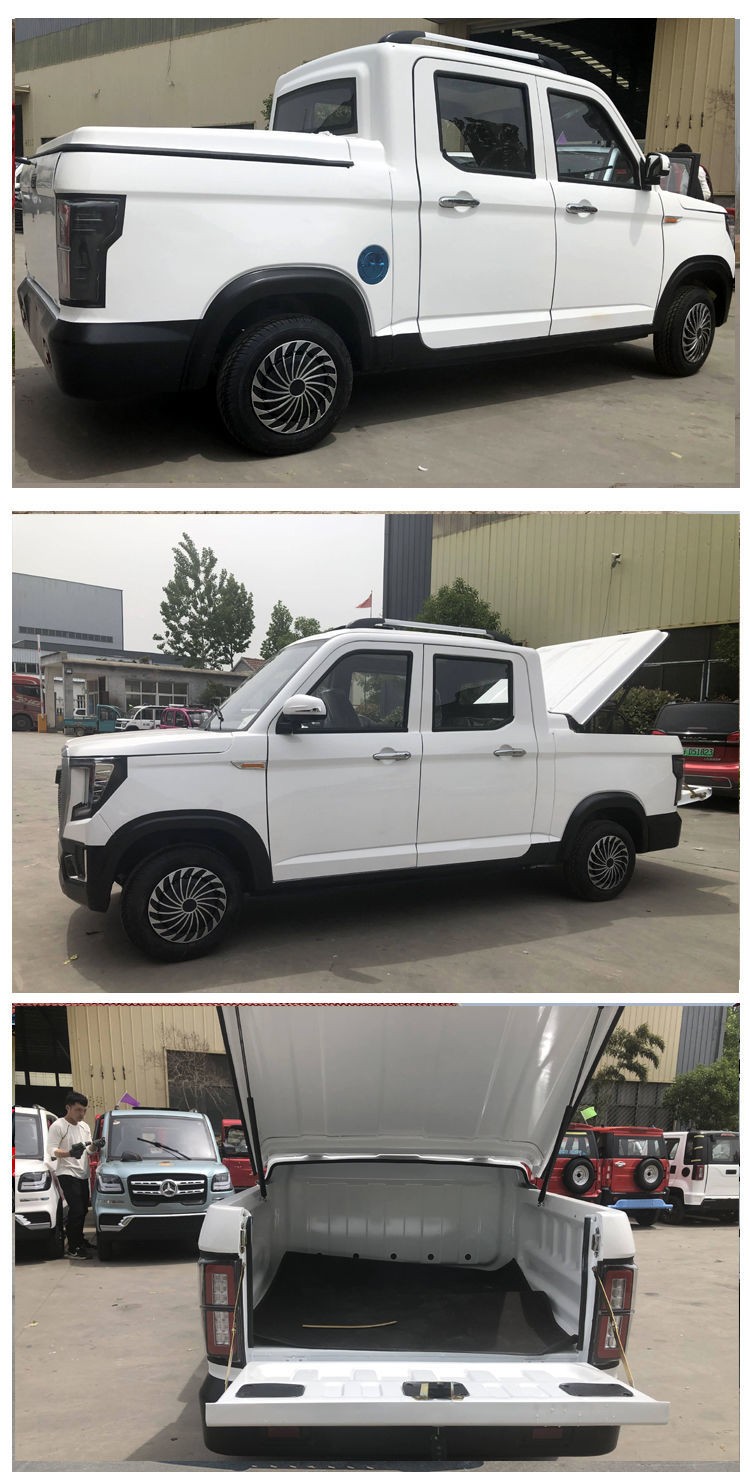 英诺普双排四轮电动皮卡车新能源四轮汽车成人家用油电两用代步电动