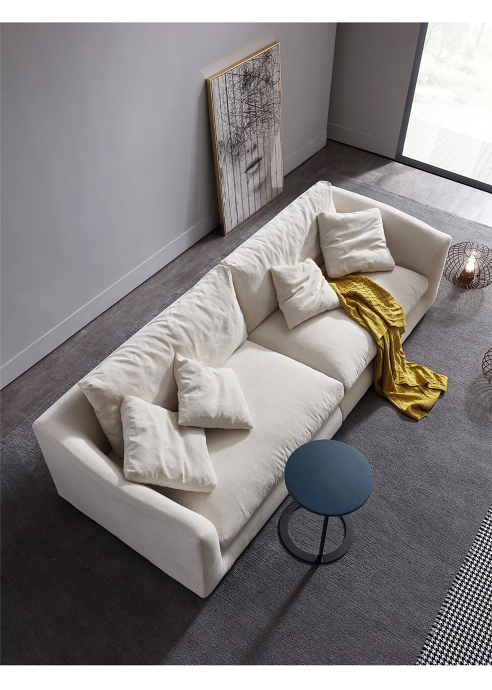 美空沙发北欧现代羽绒布艺沙发简约客厅ins风网红四三人位乳胶沙发小