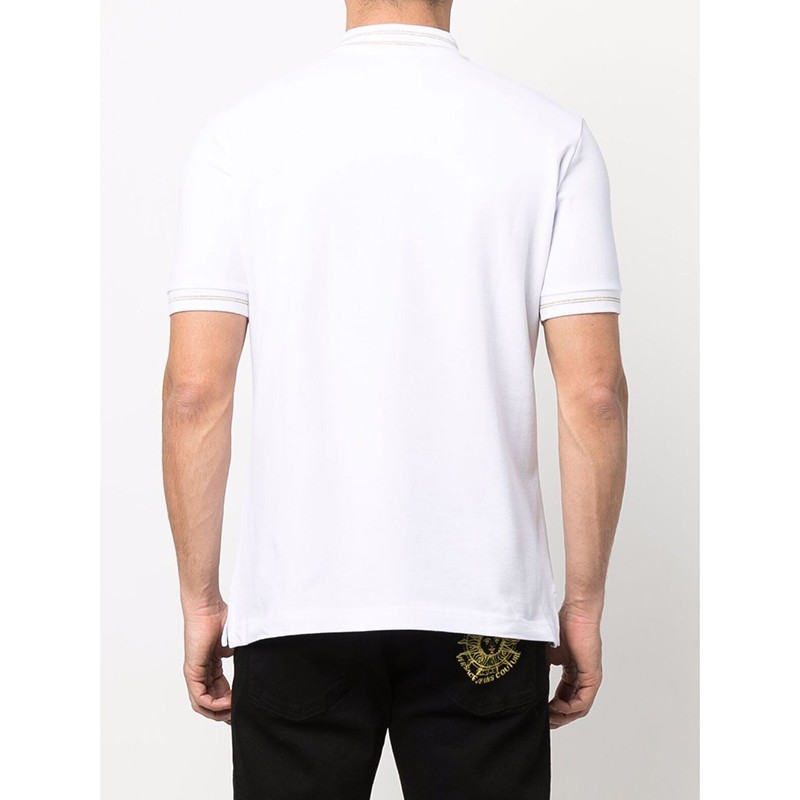 versace范思哲男装t恤经典款男士休闲翻领短袖polo衫白色72gagt11cj01
