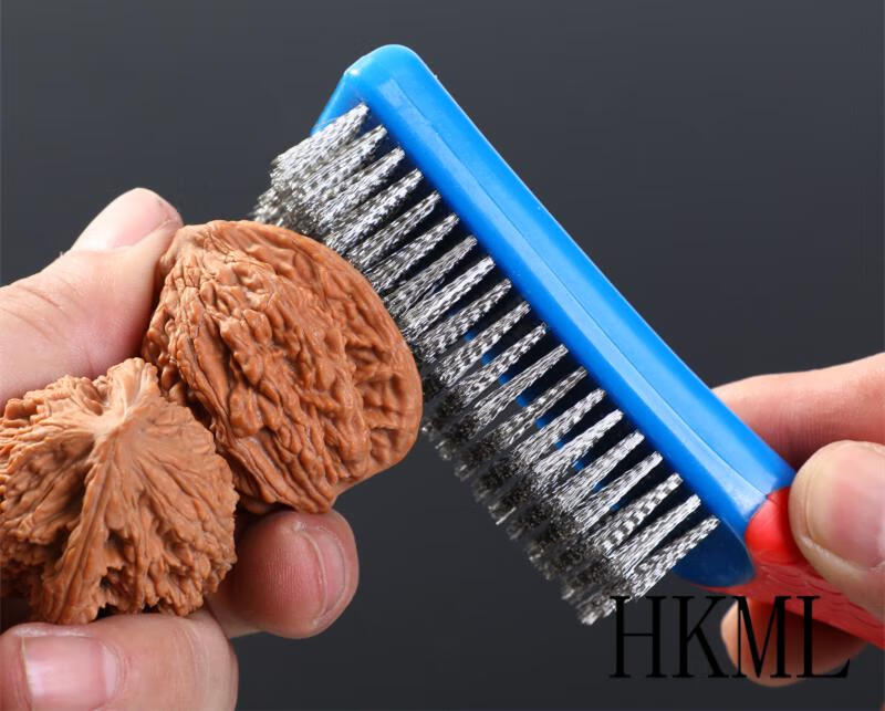 铁刷子文玩核桃打底钢丝刷打磨304不锈钢细加密不掉色金刚菩提清理