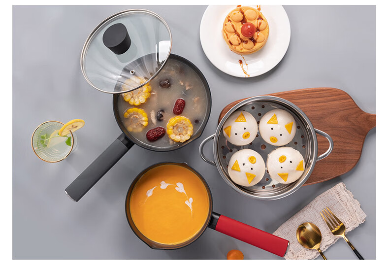 乐扣乐扣(lock&lock) 乐扣乐扣小奶锅不粘锅宝宝辅食锅煎煮一体小汤锅