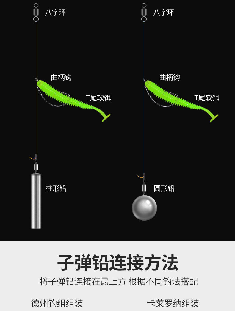 路亚铅坠倒钓防挂底圆球形柱形铅坠倒钓远投德州钓组铅坠子 子弹铅5g