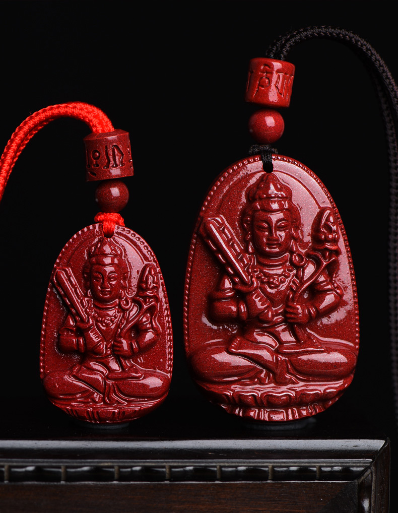 朱砂本命佛吊坠普贤虚空藏菩萨虎年本命年属虎挂件守护神项链男女