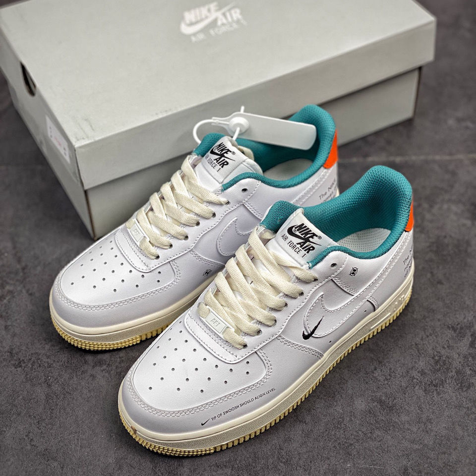 同款纯原air空军一号af1小ow白绿橙男女低帮休闲板鞋dm0970-111 白绿