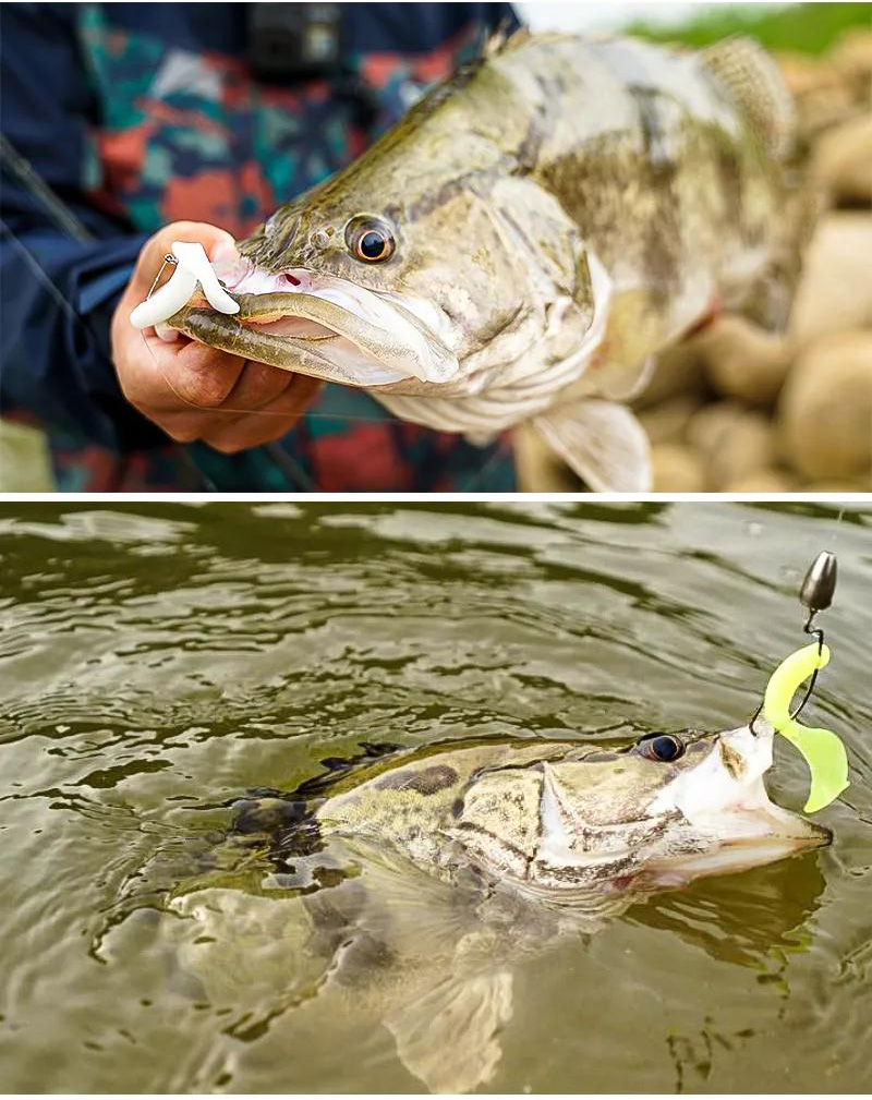 领峰狂口卷尾蛆路亚软虫饵江河水库垂钓鳜鱼鲈鱼倒钓假饵德州钓饵南瓜