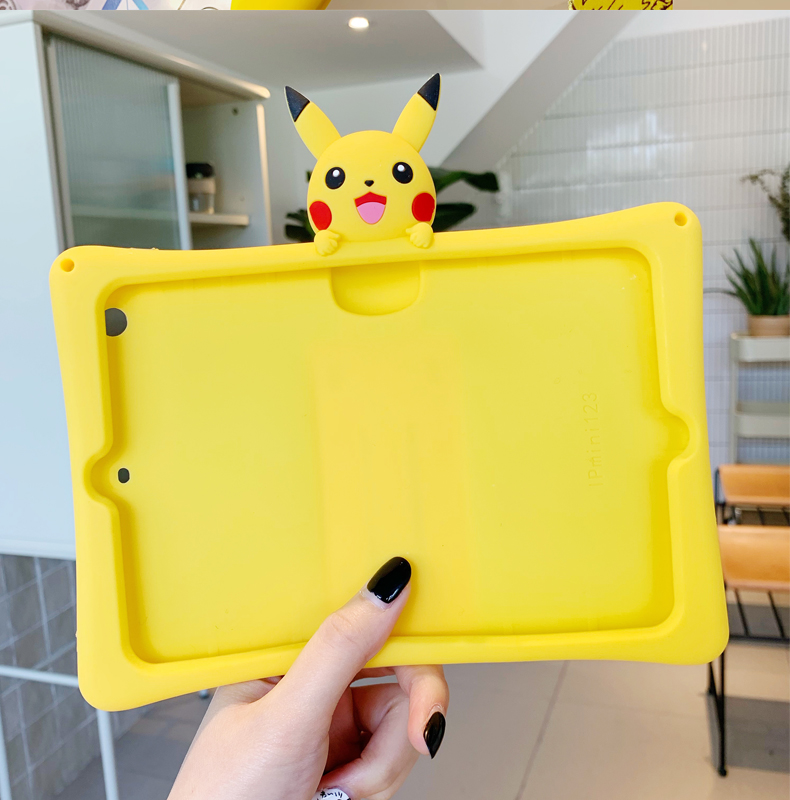 新款苹果ipad7平板保护套卡通皮卡丘air3/2一体支架mini5平板壳ipad