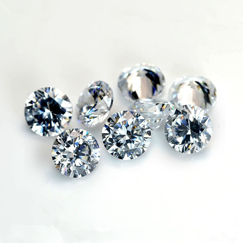 锆石裸石 圆形尖底白色宝石diy镶钻戒面散珠补钻首饰配件3-20msn8311
