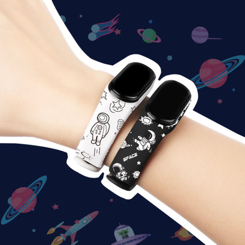 hkxa新款太空星球款宇航员个性印花 小米手环3/4/5/6腕带潮牌替换带