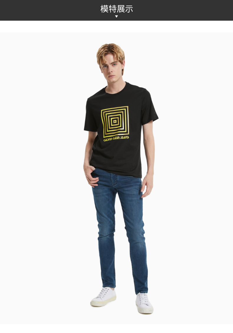 ck jeans 2021秋冬新款男装舒适弹力后腰边logo刺绣牛仔裤j319328 1bj