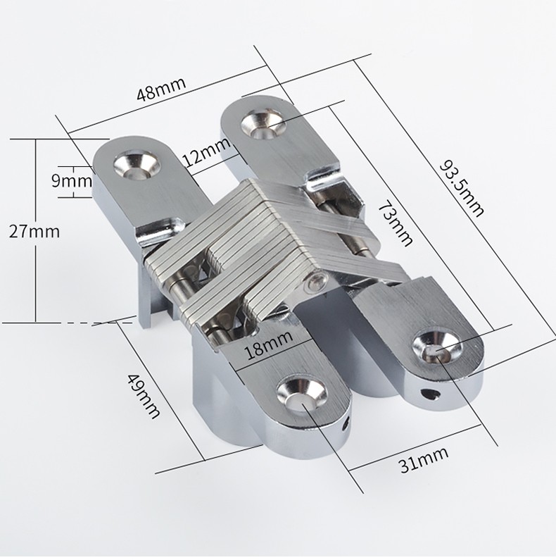 暗合页隐形门折叠门合页十字铰链暗藏铰链隐藏合页暗装铰链6号11828