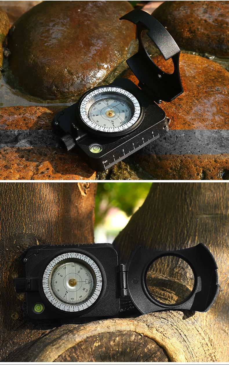 指南针多功能地质罗盘仪指北针测倾向倾角垂直角坡度金属指针 op001