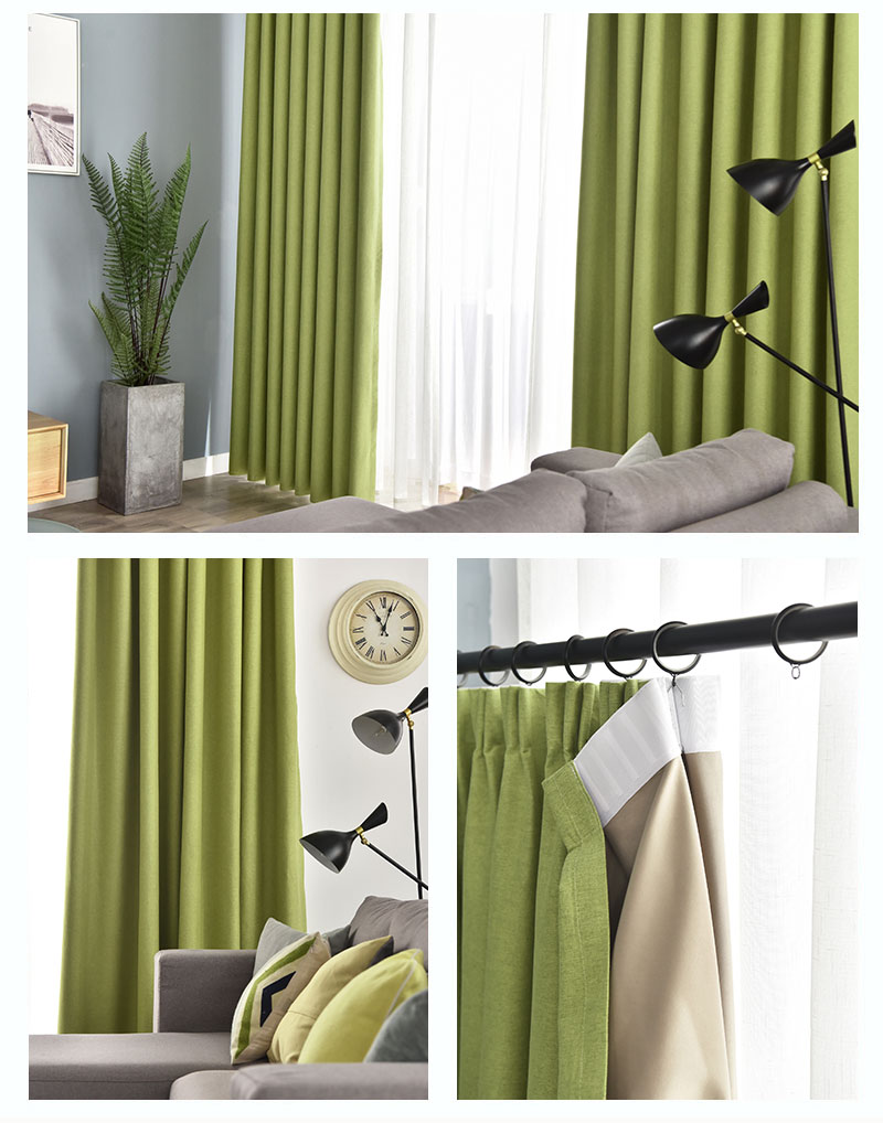 遮阳窗帘卧室不透光100遮光窗帘遮光卧室色亚麻隔热防晒新款不透光