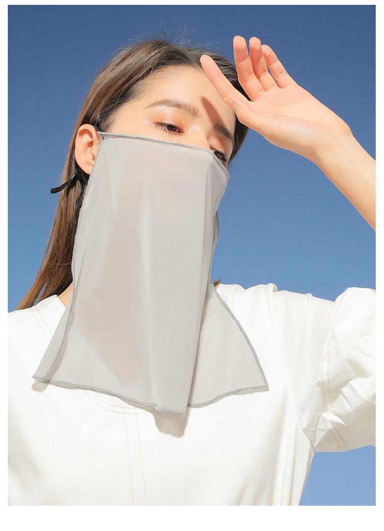 年新款秋季轻薄冰丝面纱凉感小清新户外装饰仙女面罩挂耳面巾防晒遮脸