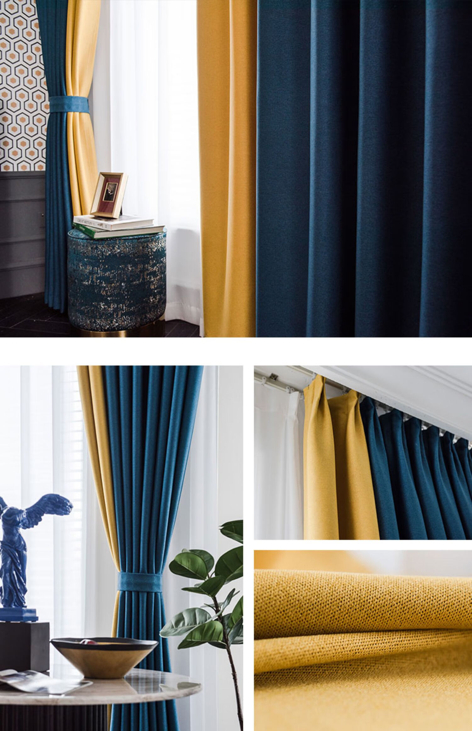 窗帘2021年新款棉麻全遮光布北欧简约轻奢客厅卧室隔音遮阳挂双面灰拼