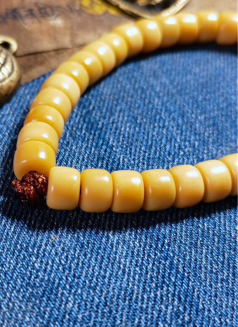 顶盈驼骨老型桶珠高密未脱脂藏传灵骨念珠佛珠手串男女款手链108颗