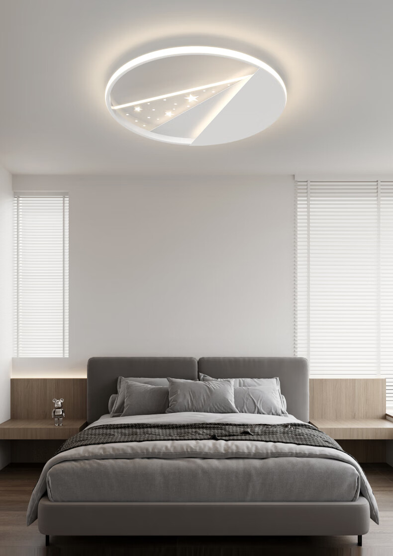 极简led吸顶灯主卧室灯现代简约书房间灯设计师网红星星阳台灯具 sl