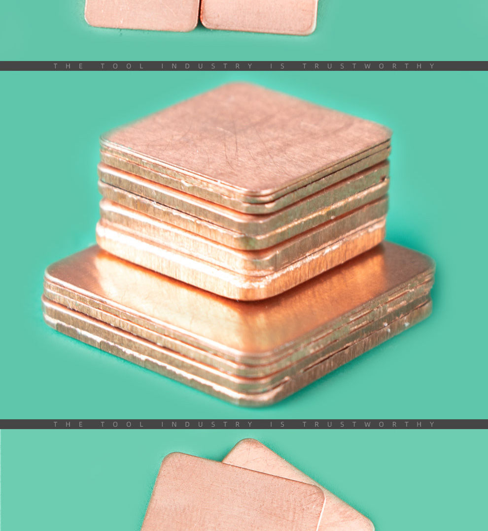 九菱 散热铜片紫铜导热片贴块主板南桥内存路由器纯铜散热片 15*15