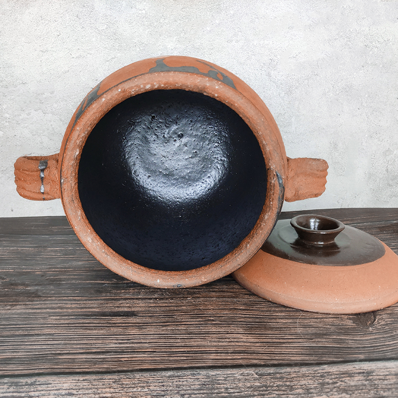 湖北土沙罐老式 老式土砂锅炖锅砂罐煲汤家用陶瓷沙罐燃气小沙锅乡村