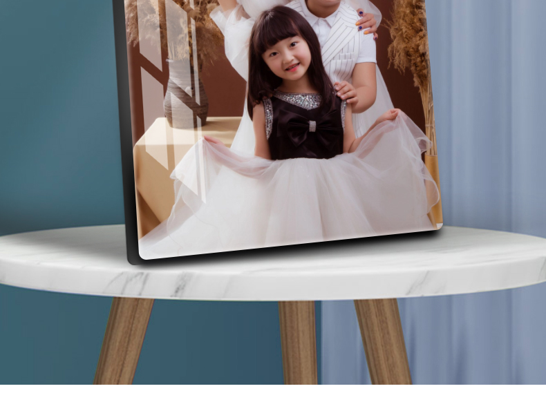 大韩水晶全家福定制洗照片做成相框放大挂墙制作相片精修照片摆台