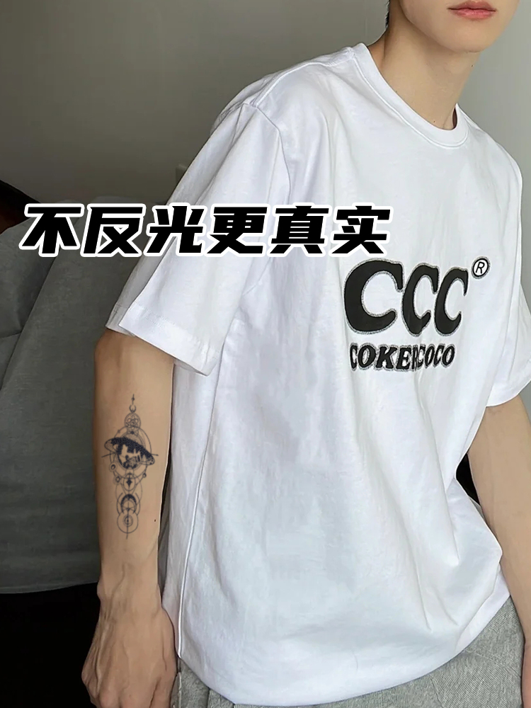 浪莎纹身贴 草本纹身贴高级感花臂防l水男士半英文欧美风臂刺青【图片