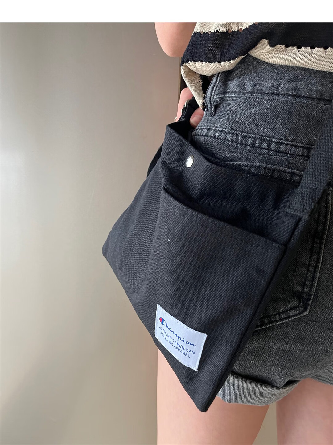 2022新款champion冠军帆布包夏日系大容量手提学生白色单肩文艺慵懒