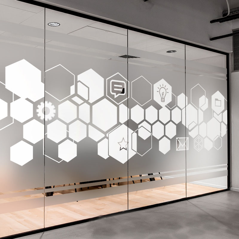 玻璃墙纸透光不透明公司办公室装饰玻璃贴纸uv透简约静电透明隔断门