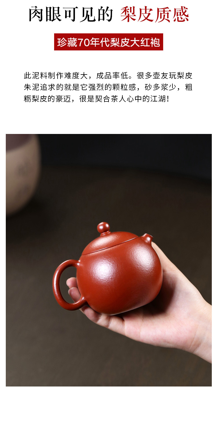 【畅陶】宜兴紫砂壶李晓璐全手工茶壶梨皮大红袍河豚西施 240cc