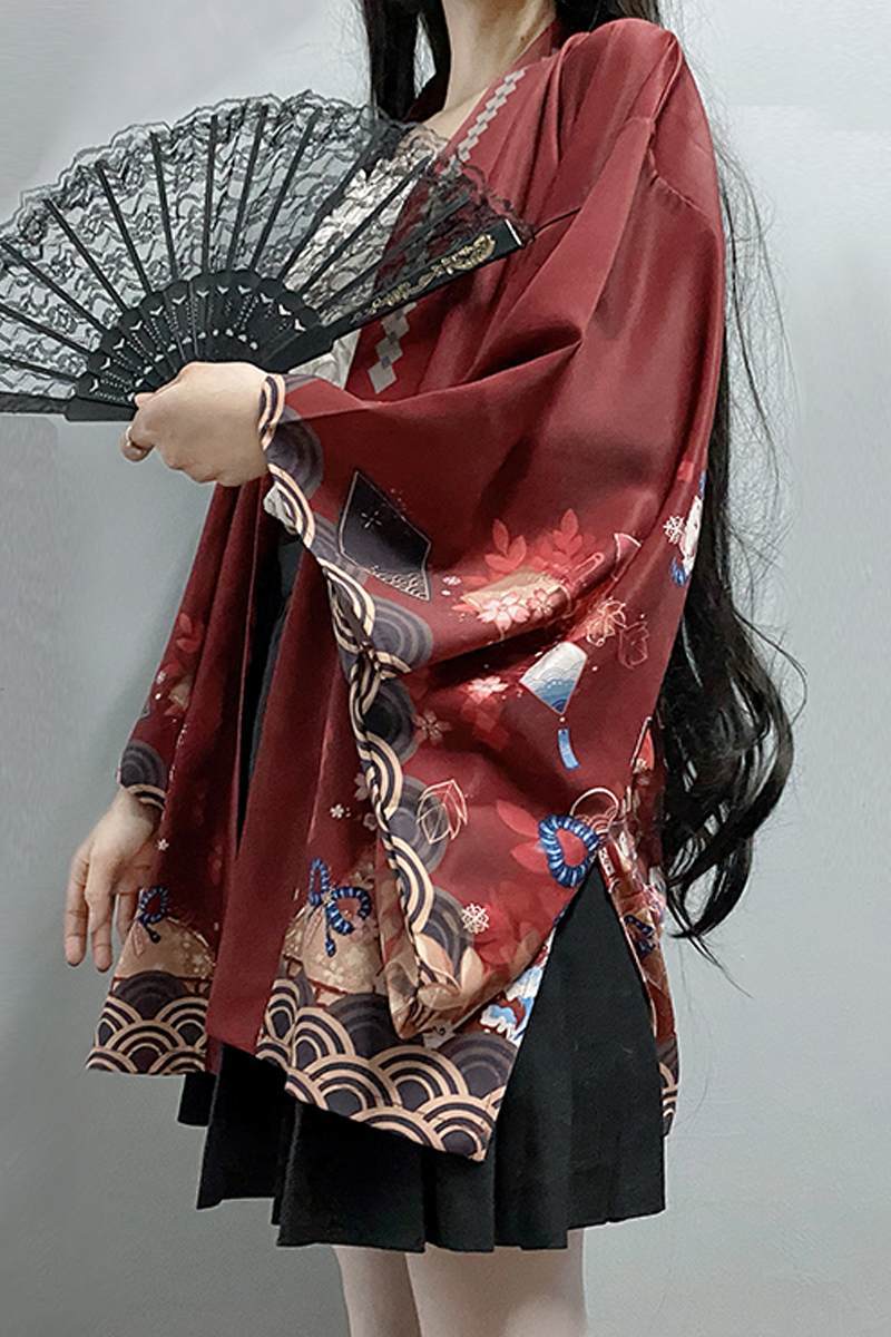 遇见稻荷神和风羽织日式外套宽松男女开衫和服上衣sn3209遇见稻荷神酒