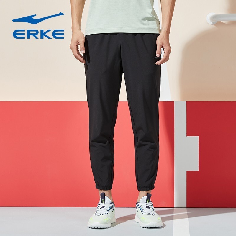 鸿星尔克男裤运动裤夏季透气舒适修身九分裤时尚简约百搭休闲卫裤男子
