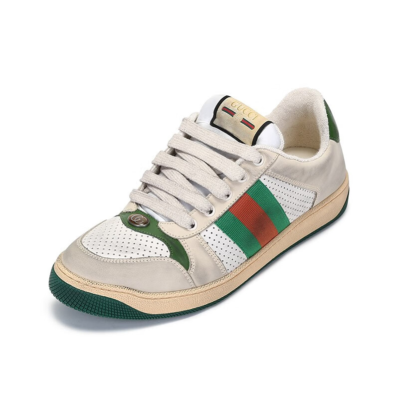 男鞋 古驰 gucci 男士screener系列皮革系带休闲运动鞋脏脏鞋 546163