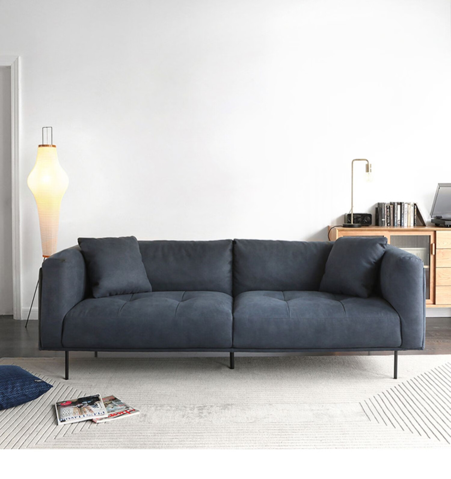 贝意品 科技布布艺沙发意式客厅简约现代小户型# 浅驼色 三人位2.