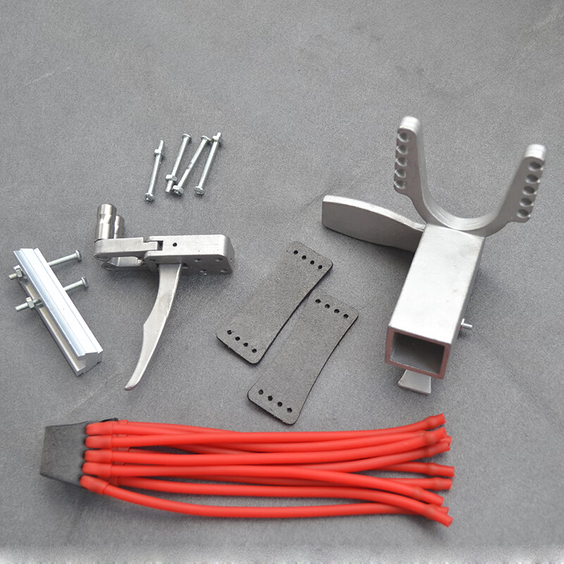 弹弓散放器不锈钢夹弹器前门方管两轴联动固定滑动件扳机握把把手手夹