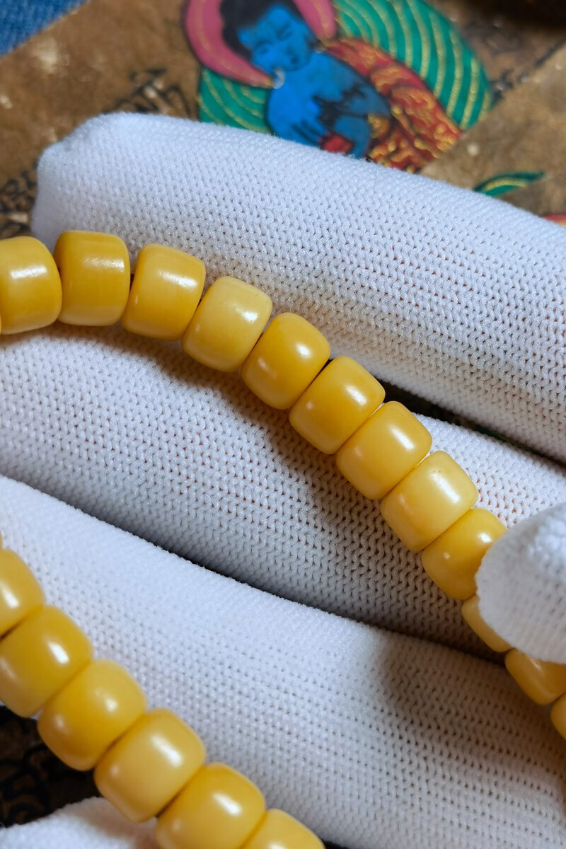 顶盈驼骨老型桶珠高密未脱脂藏传灵骨念珠佛珠手串男女款手链108颗