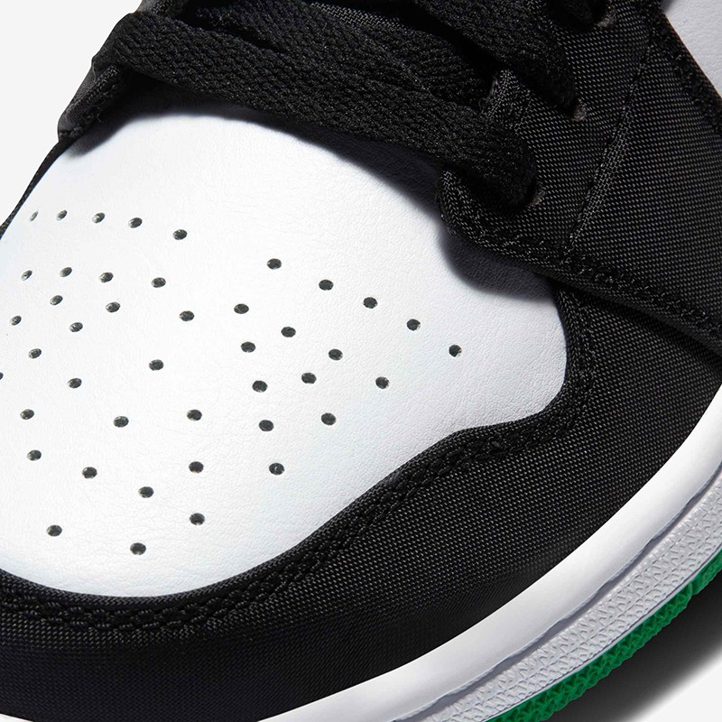 耐克nike 男鞋air jordan 1 mid se aj1中帮白绿橙男子休闲篮球鞋