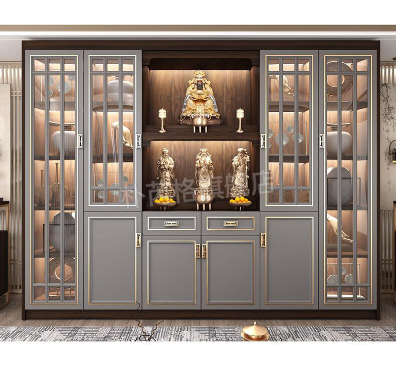 定制佛龛神台柜财神爷柜子新中式立柜神台供桌家用神龛佛堂佛坎柜神柜