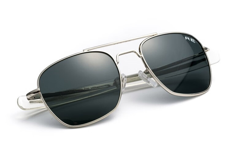 蓝道夫男士太阳镜 兰道夫玻璃防紫外线美式墨镜美军飞行员偏光眼镜 银