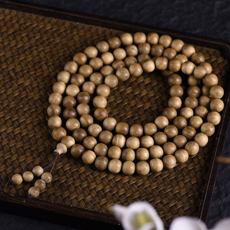 沐羽轩越南奶香味手串手链佛珠芭比亚沉香木男女文玩念珠天然老料20mm