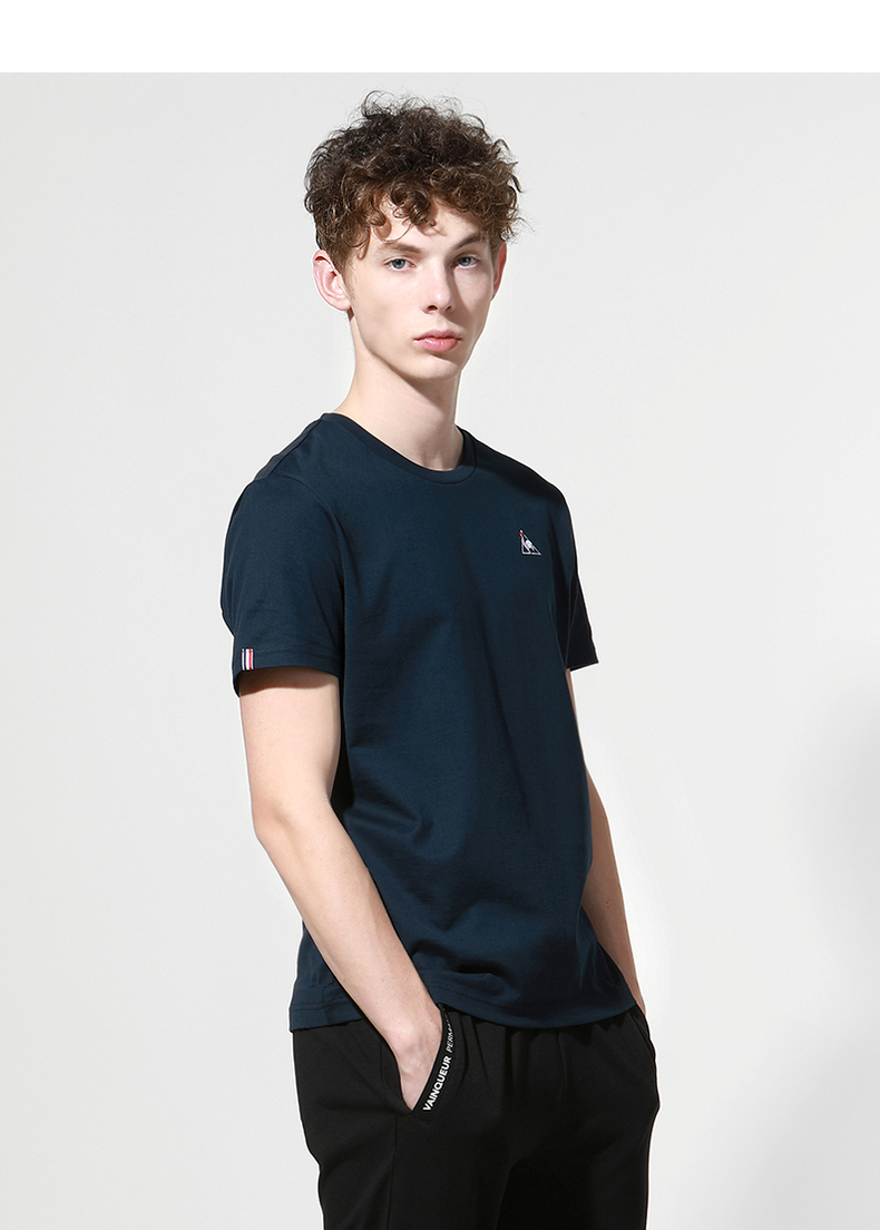 乐卡克品牌正品情侣短袖t恤法国公鸡学生春夏新款圆领运动t恤男女