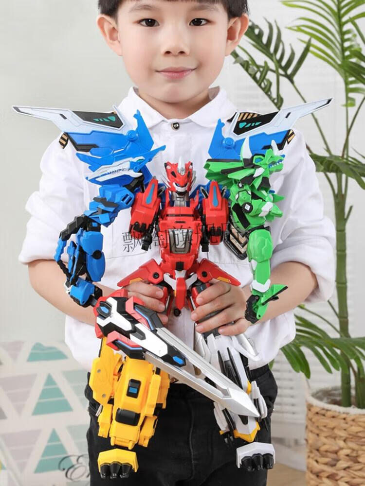 钢铁飞龙2变形玩具奥特曼恐龙五合体珍藏版神龙号机器人金刚男孩 五