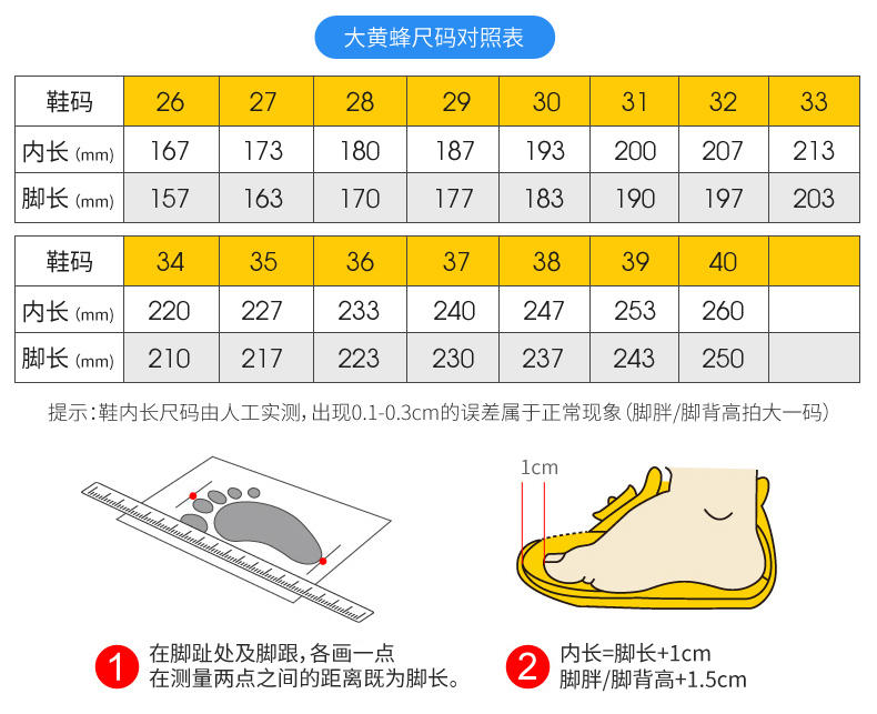 大童鞋码对照表图片