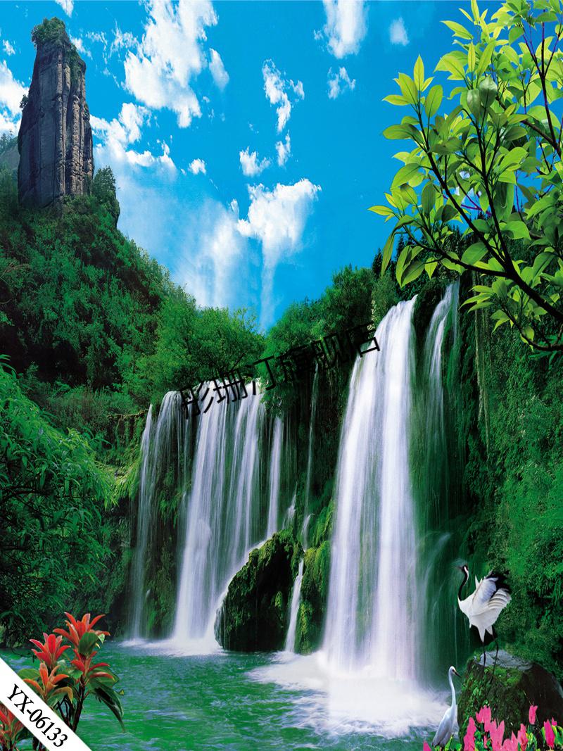 2021新款主播直播间背景布直播背景布3d立体直播间装饰主播竹林山水