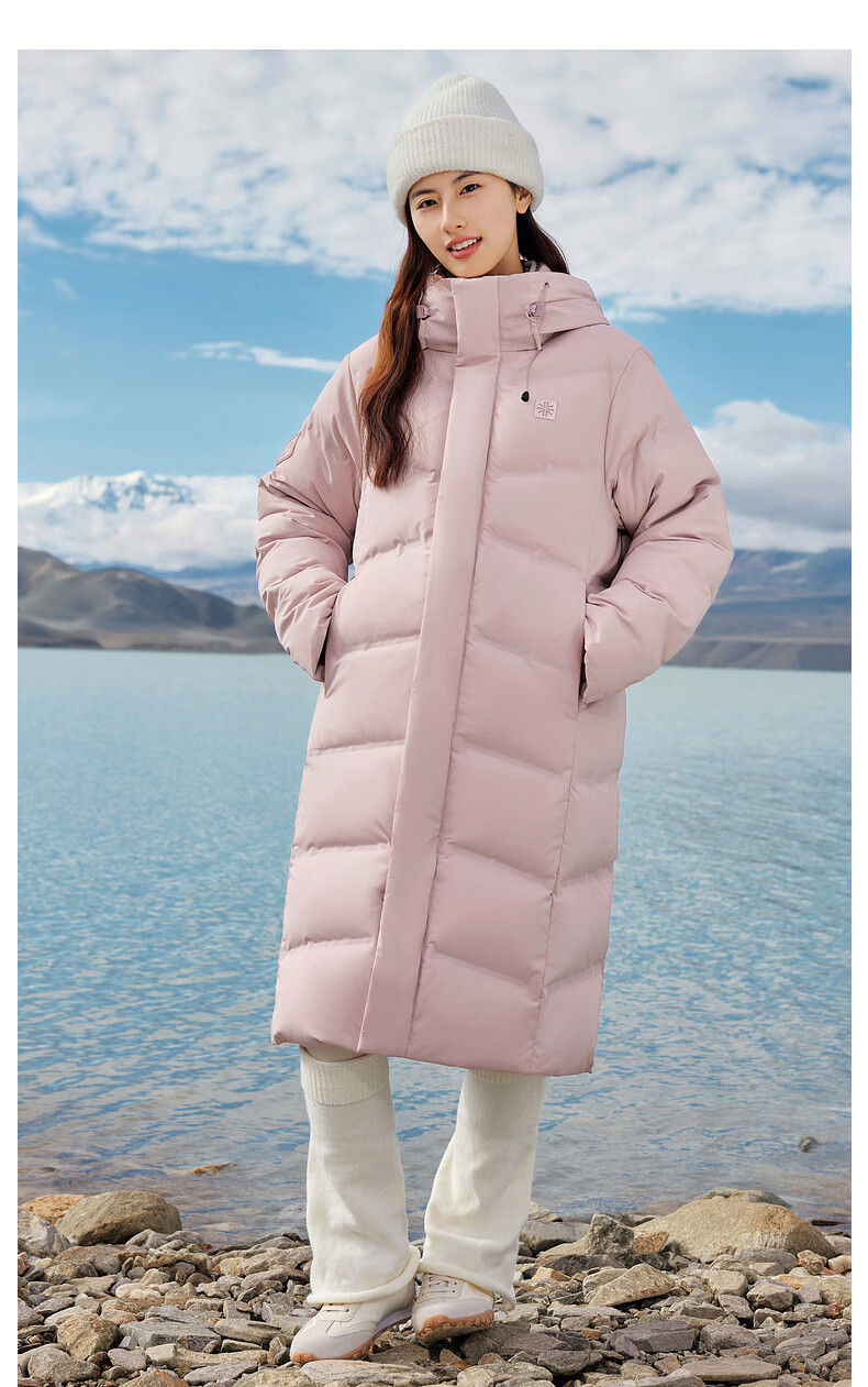 SNOWFLYING [Cheng Yi Same Style] [Goose Down] [Unisex] H-Fit Long Sports Hooded Down Jacket Outdoor 3