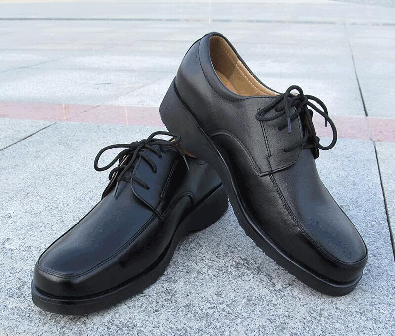 高档品牌单位真牛秋季皮鞋男低帮女职业系带执勤单皮鞋正装保安工作鞋