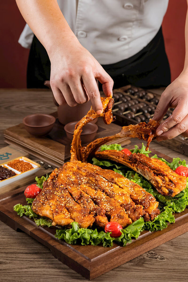 内蒙古烤羊排即食手撕烤羊肉草原特产新鲜熟食真空包装加热即食手撕羊